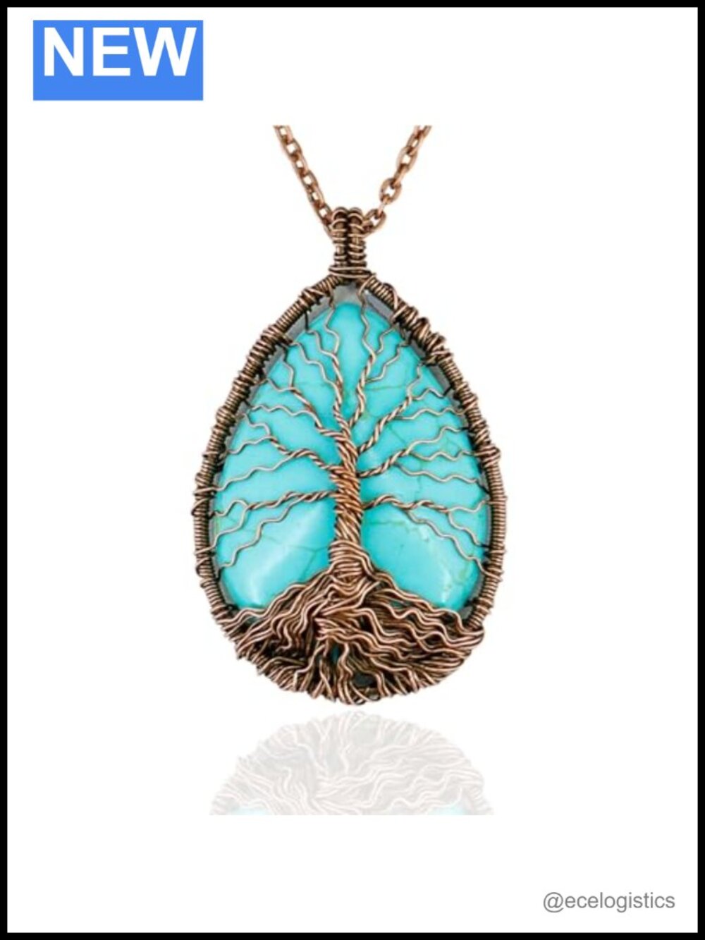 Handmade Tree of Life Howlite Copper Necklace